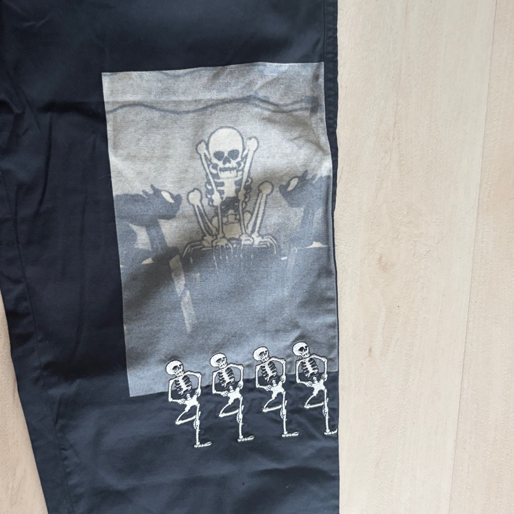 Disney Silly Symphony The Skeleton Dance graphic scrub pants womens small black - Picture 2 of 8